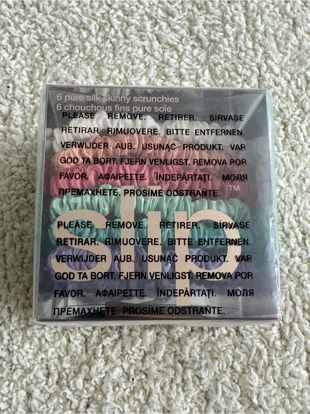 Slip Pure Silk Skinny Scrunchies 6 slim Hair ties Pack Pastel Mix New